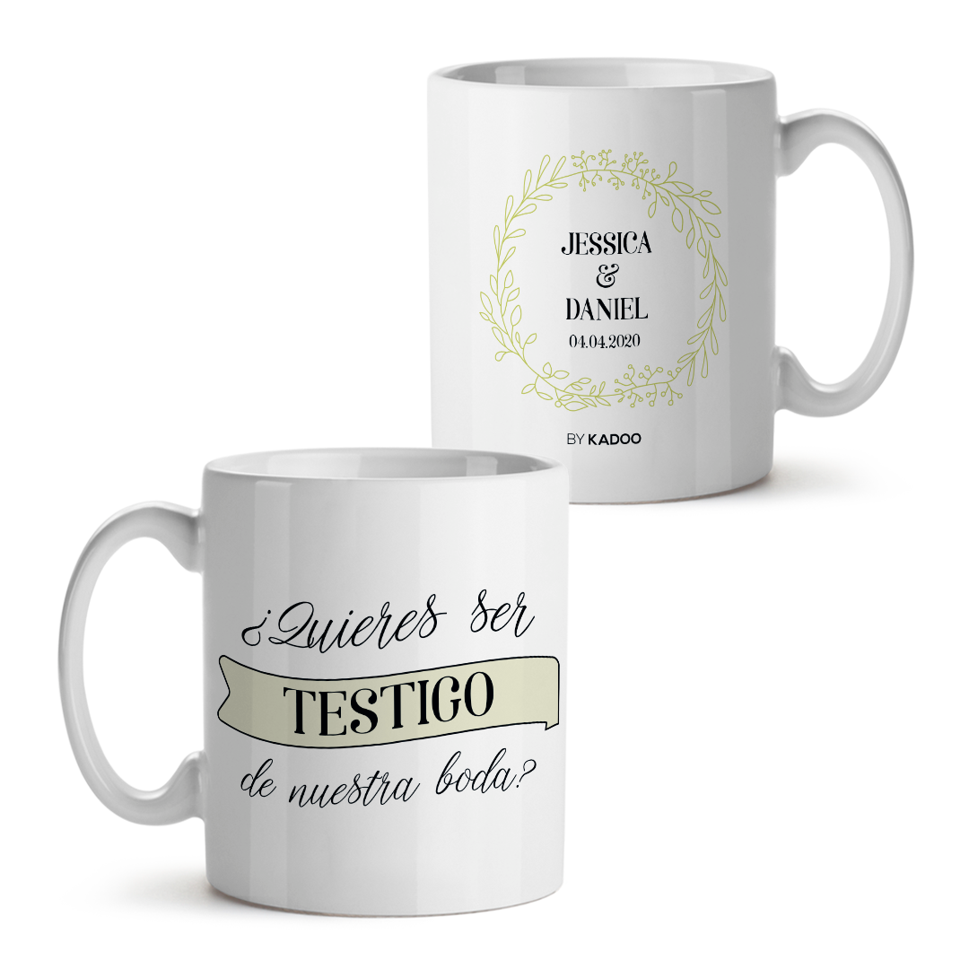 Taza Personalizable Boda Quieres Ser Mi Testigo