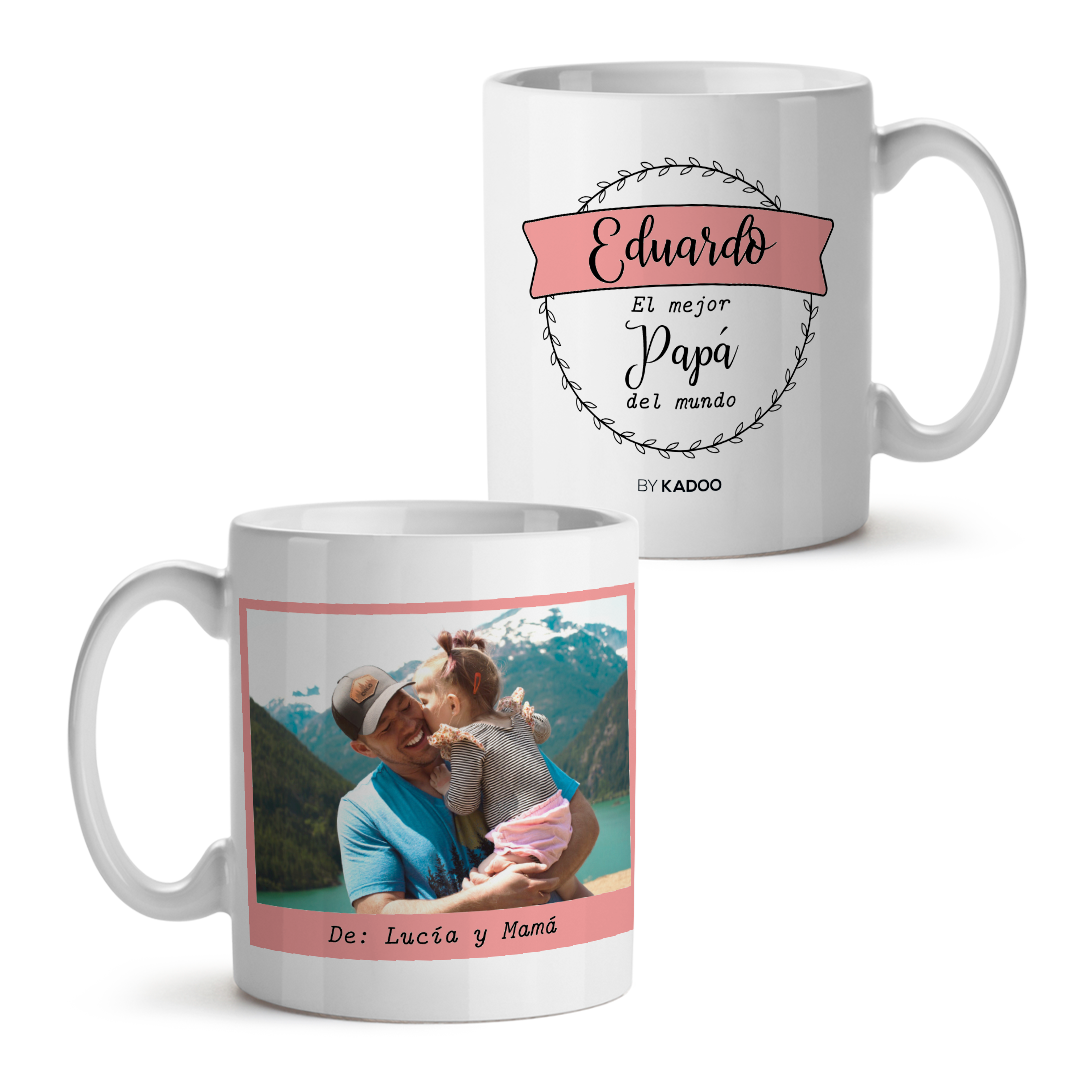 Taza Personalizada Día Del Padre El Mejor Papá Del Mundo Con Foto y Nombre