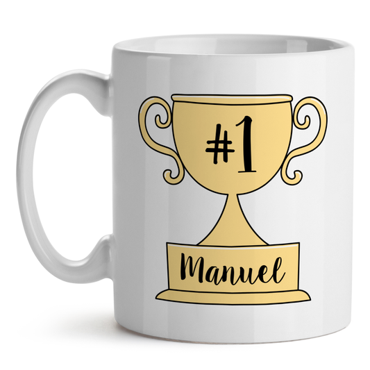 Taza Personalizada Día Del Padre Papá Eres El Number One Con Nombre