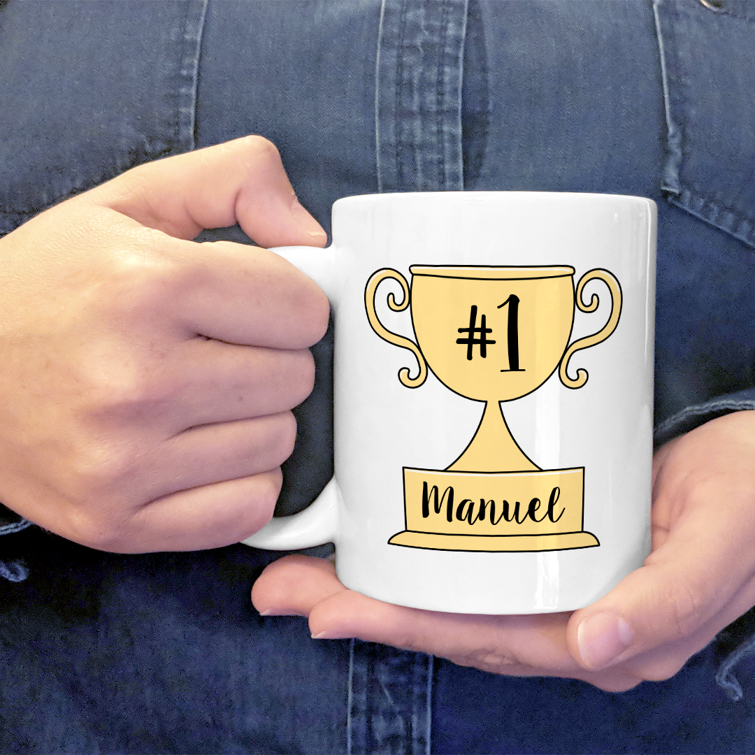 Taza Personalizada Día Del Padre Papá Eres El Number One Con Nombre