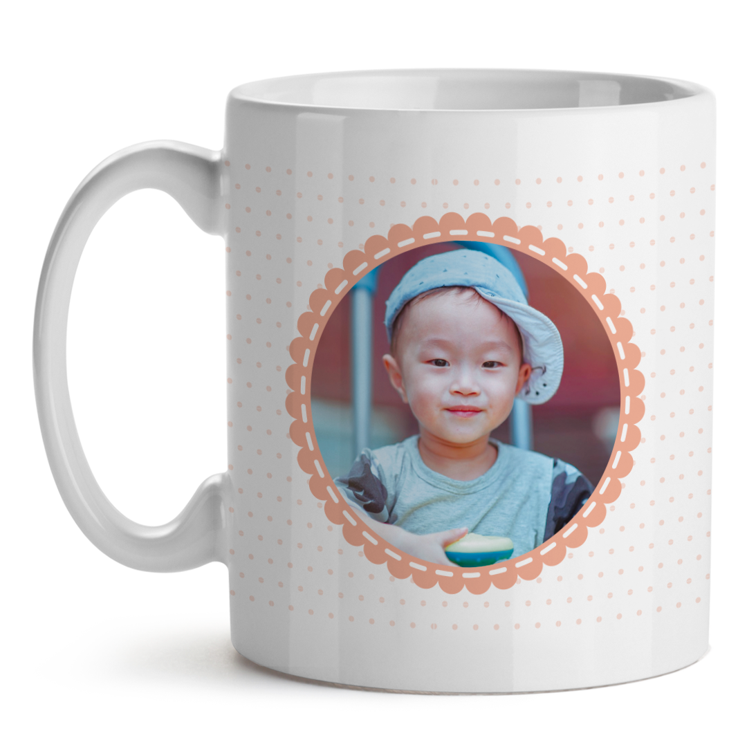 Taza Personalizada Infantil Con Foto, Lazo Y Bandera