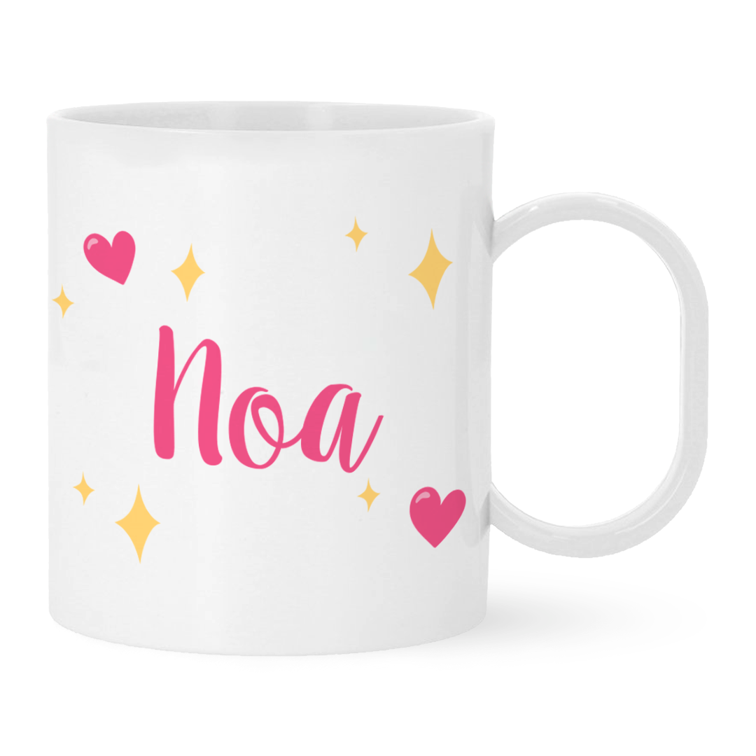 Taza de Plástico Personalizada Infantil Unicornio Con Nombre | Vuelta al Colegio/Guardería