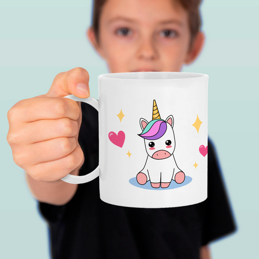 Taza de Plástico Personalizada Infantil Unicornio Con Nombre | Vuelta al Colegio/Guardería