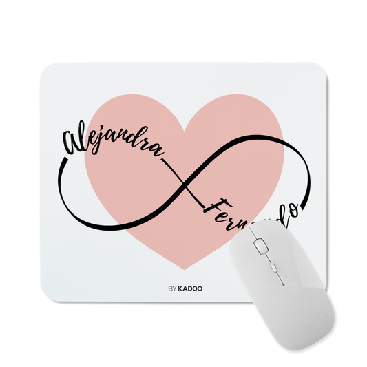 Alfombrilla de Ratón Personalizada San Valentín por ti Iría Al Infinito Y Vuelta Con Nombres