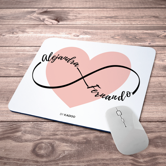 Alfombrilla de Ratón Personalizada San Valentín por ti Iría Al Infinito Y Vuelta Con Nombres