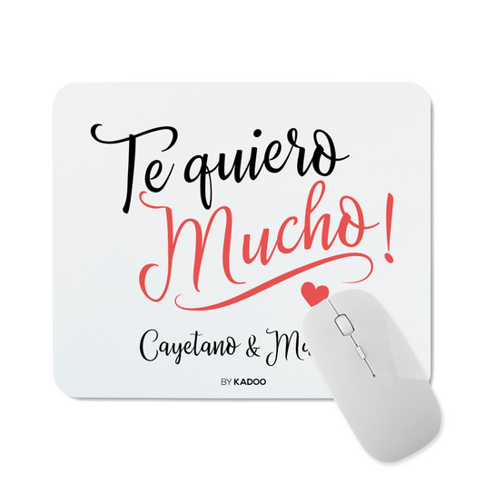 Alfombrilla de Ratón Personalizada San Valentín Te Quiero Mucho con Nombres