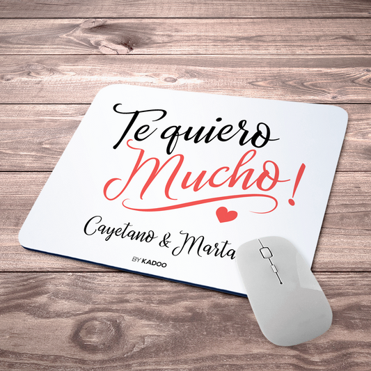 Alfombrilla de Ratón Personalizada San Valentín Te Quiero Mucho con Nombres