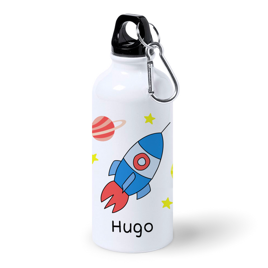 Botella de Aluminio Personalizada Infantil Cohete con Nombre