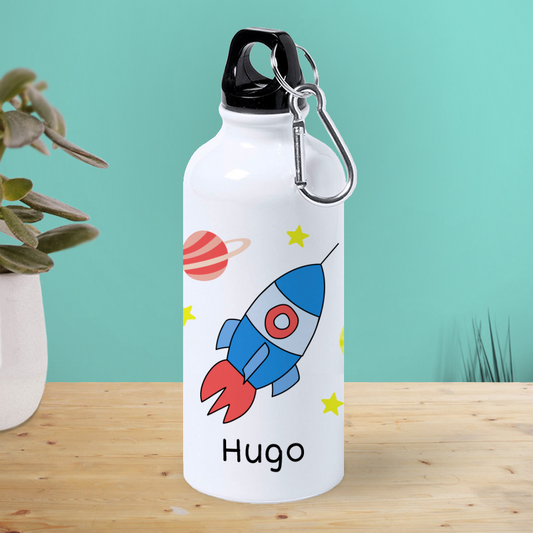Botella de Aluminio Personalizada Infantil Cohete con Nombre