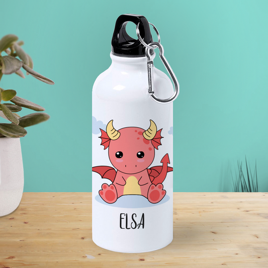 Botella de Aluminio Personalizada Infantil Dragón Bebe con Nombre