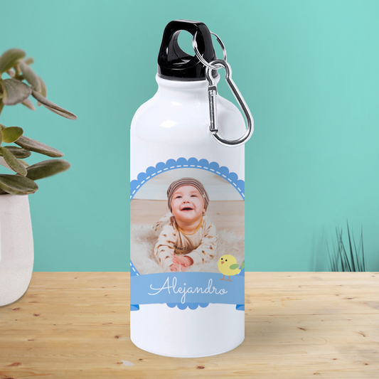 Botella de Aluminio Personalizada Infantil con Foto Y Pajarito