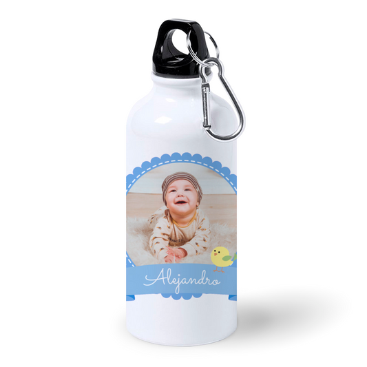 Botella de Aluminio Personalizada Infantil con Foto Y Pajarito