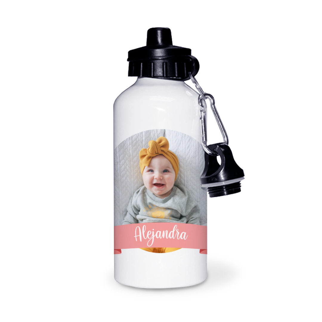 Botella de Aluminio Personalizada Infantil con Foto Y Lazo