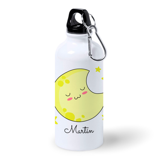 Botella de Aluminio Personalizada Infantil Luna con Nombre