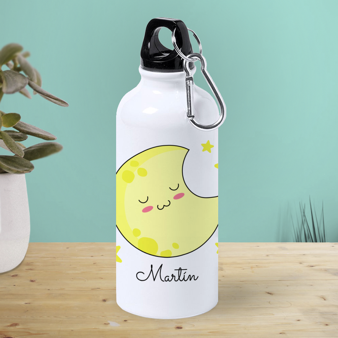 Botella de Aluminio Personalizada Infantil Luna con Nombre