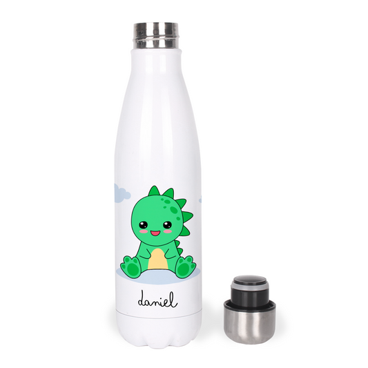 Botella Térmica, Termo de Acero Inoxidable para Agua Personalizada Infantil Dinosaurio Bebe Con Nombre