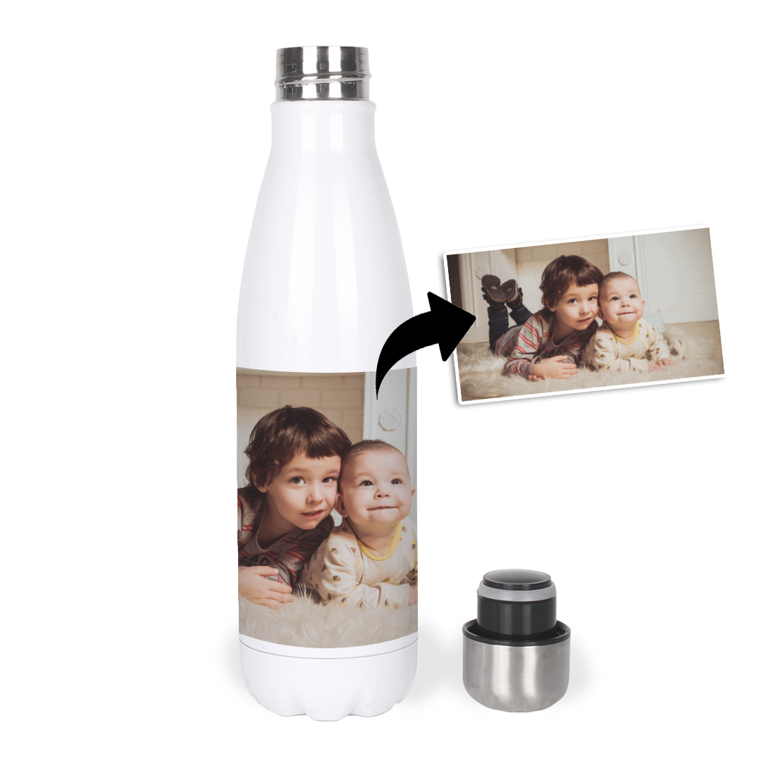 Botella Térmica, Termo de Acero Inoxidable para Agua Personalizada con Foto y Texto