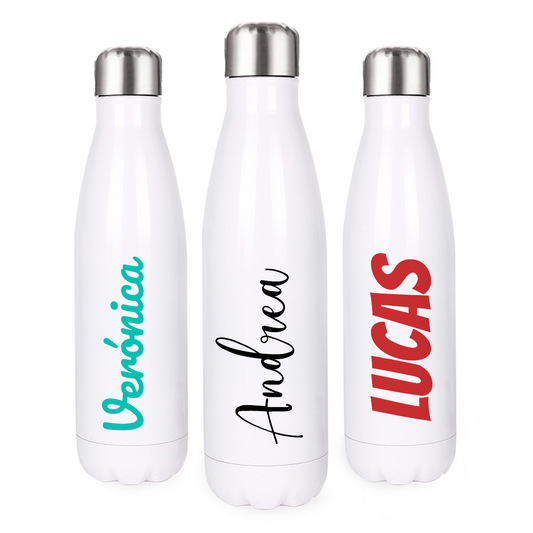 Botella Térmica, Termo de Acero Inoxidable para Agua Personalizada con Nombre