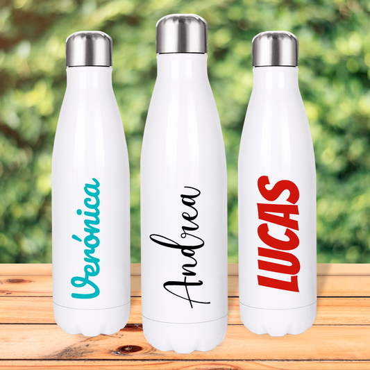 Botella Térmica, Termo de Acero Inoxidable para Agua Personalizada con Nombre