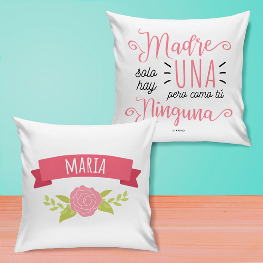 Cojín Personalizado Día de la Madre Madre Solo Hay Una Pero como Tú Ninguna con Nombre