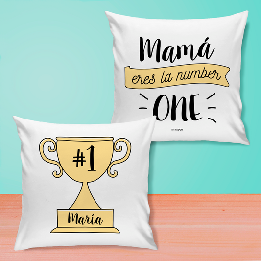 Cojín Personalizado Día de la Madre Mamá Eres La Number One con Nombre