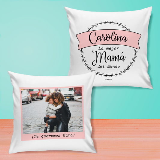 Cojín Personalizado Día de la Madre La Mejor Mamá del Mundo con Foto