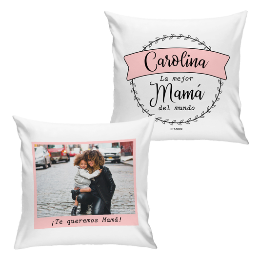 Cojín Personalizado Día de la Madre La Mejor Mamá del Mundo con Foto
