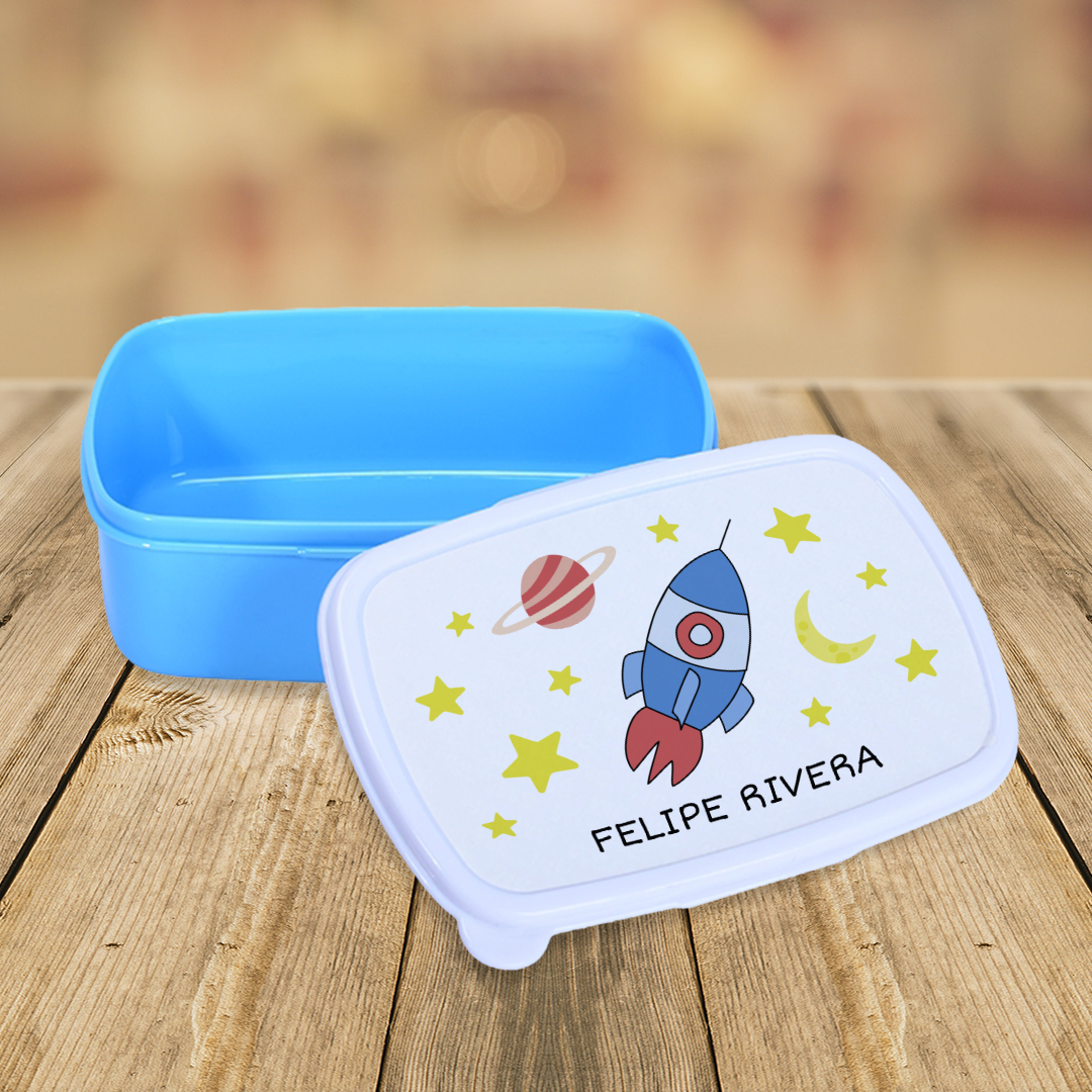 Fiambrera Personalizada Infantil Cohete con Nombre