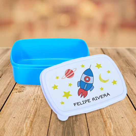 Fiambrera Personalizada Infantil Cohete con Nombre