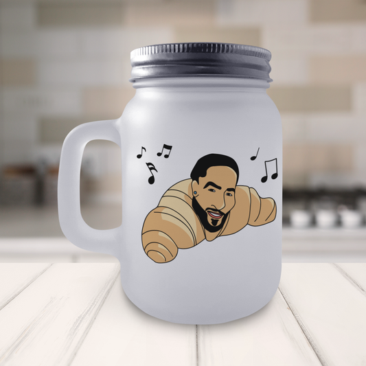 Jarra de Cristal con Tapa y Pajita San Valentín Maluma Croasán Partío