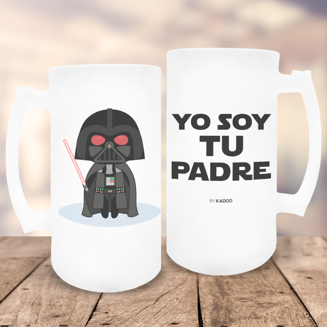 Jarra de Cerveza de Cristal Esmerilado Día del Padre Yo Soy Tu Padre Darth Vader