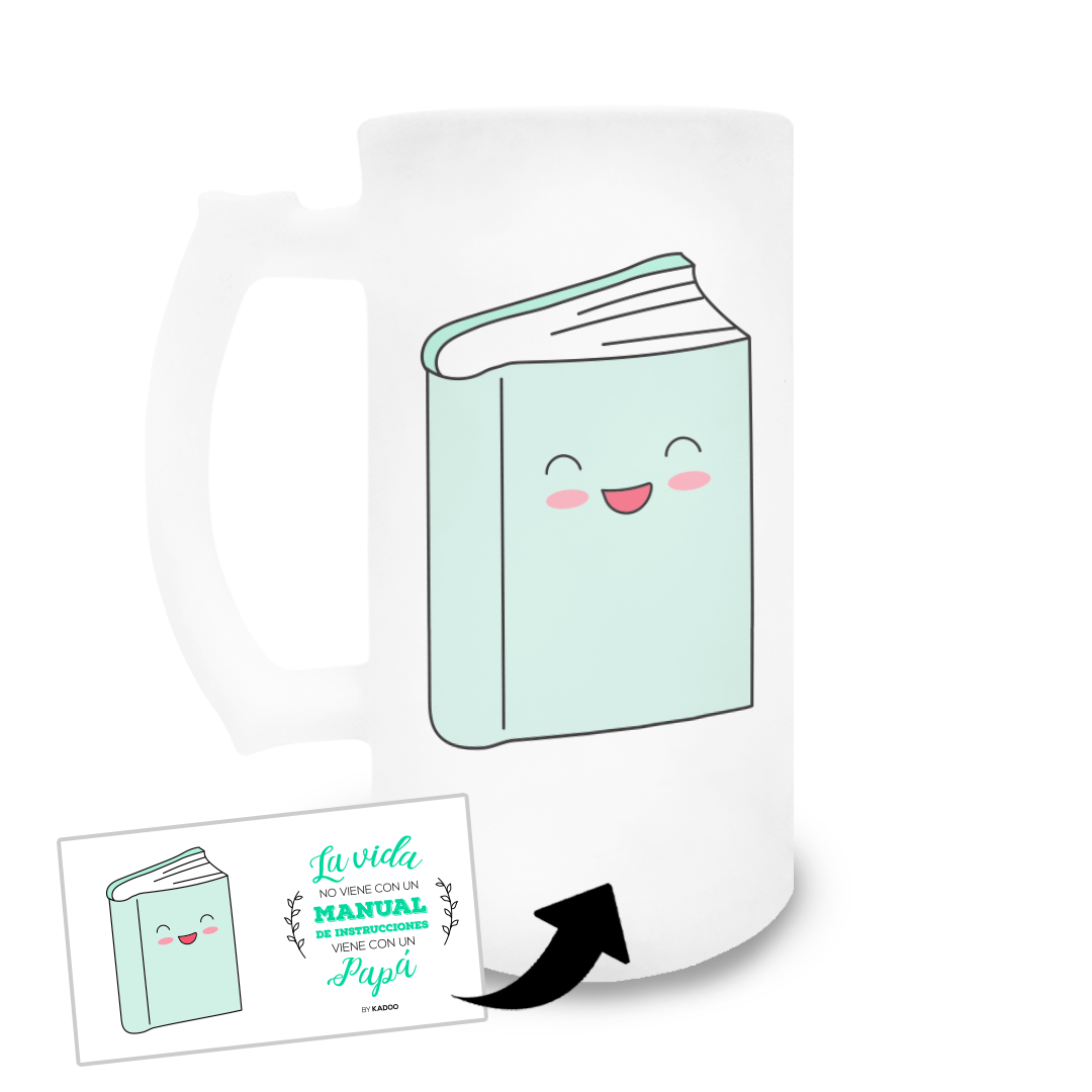 Jarra de Cerveza de Cristal Esmerilado Día del Padre Manual de Instrucciones