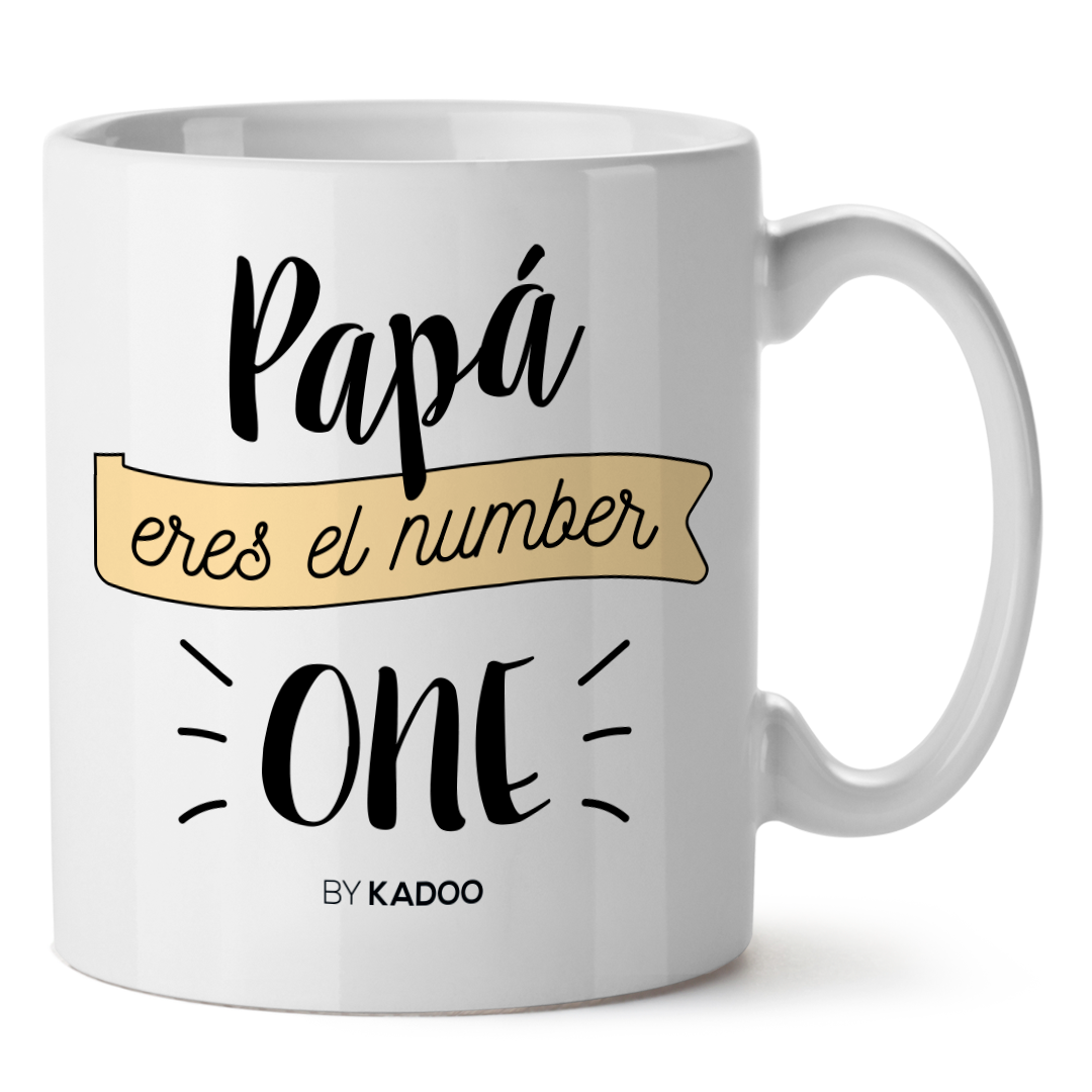 Taza Personalizada Día Del Padre Papá Eres El Number One Con Nombre