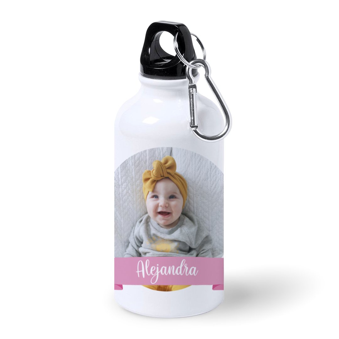 Botella de Aluminio Personalizada Infantil con Foto Y Lazo