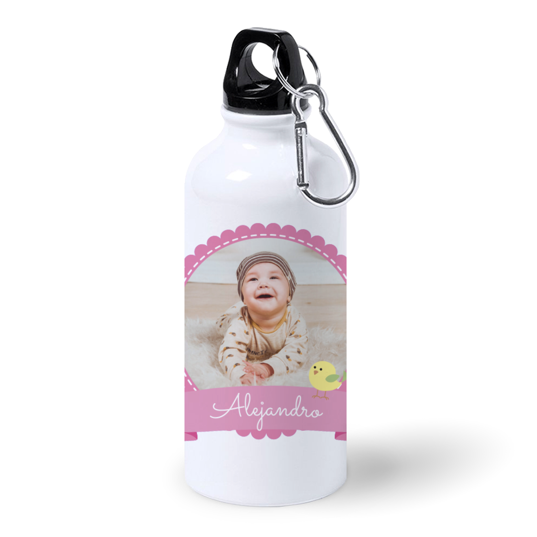 Botella de Aluminio Personalizada Infantil con Foto Y Pajarito