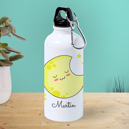 Botella de Aluminio Personalizada Infantil Luna con Nombre