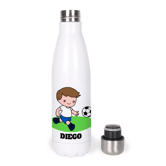 Botella Térmica, Termo de Acero Inoxidable para Agua Personalizada Infantil Equipos Fútbol Con Nombre